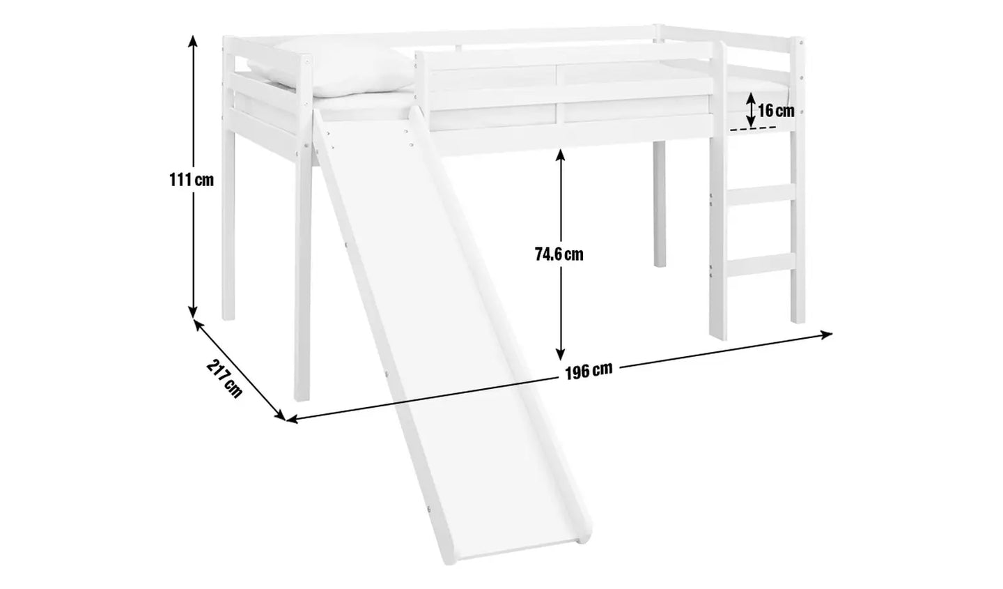 Kaycie Mid Sleeper with Slide - White